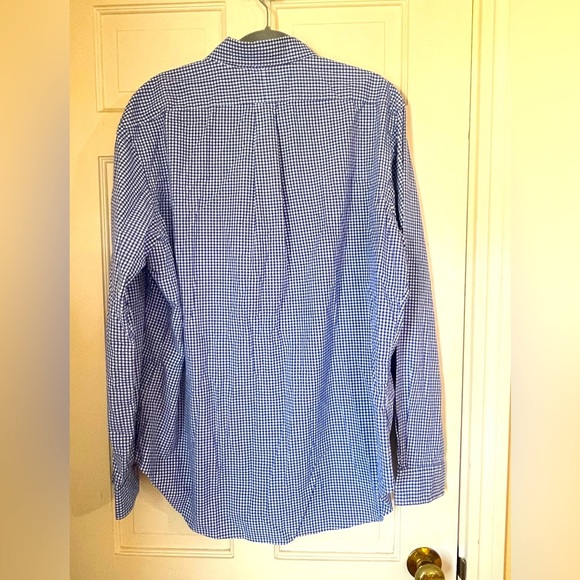Ralph Lauren Sz XL Classic Fit Blue White Gingham Check Crisp Cotton Shirt - Picture 8 of 12